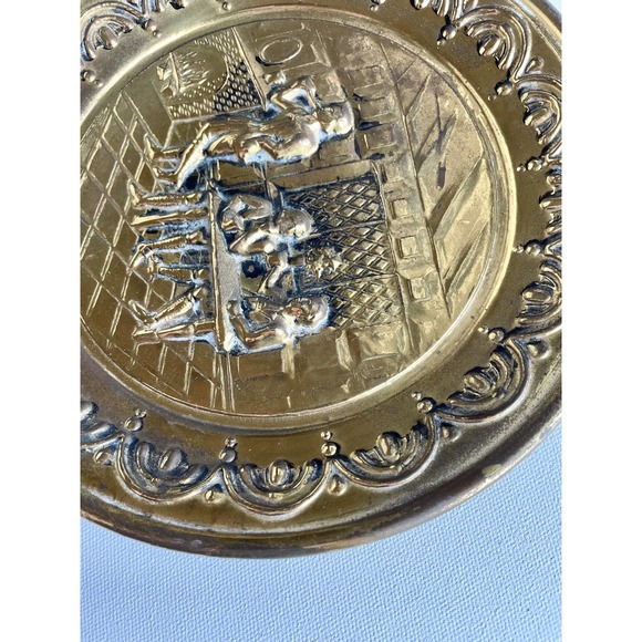 Vintage Embossed Brass/metal Hanging Wall Plate Made in England - Picture 7 of 8